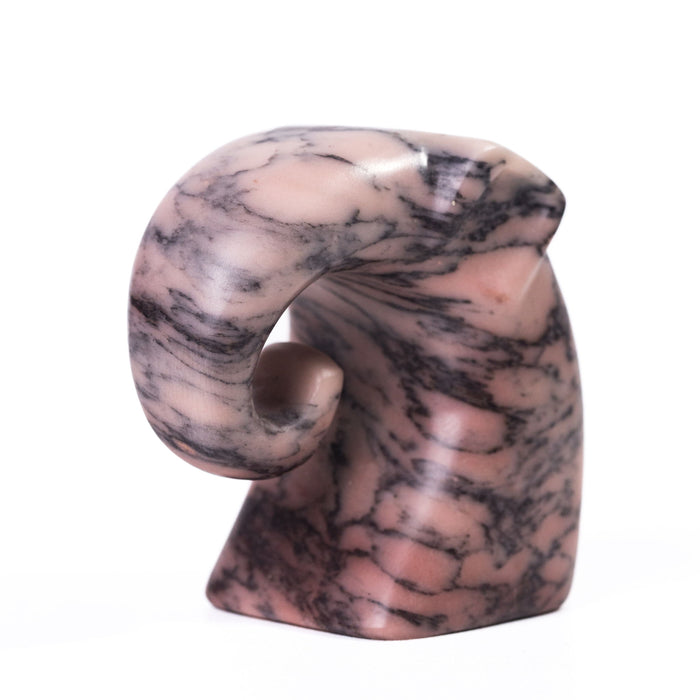 Marble Elephant Statue - Pink Green