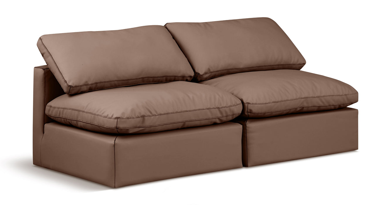 Indulge - Faux Leather 2 Seat Modular Armless Sofa