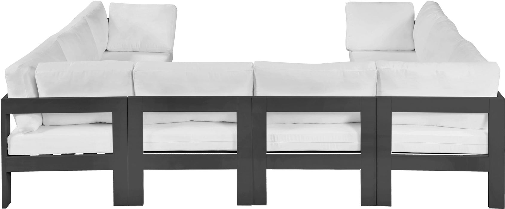 Nizuc - Outdoor Patio 8 Piece Modular Sectional With Gray Frame