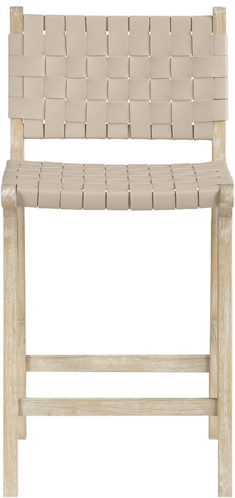 Entwine - Vegan Leather Upholstered Counter Stool - Painted Natural