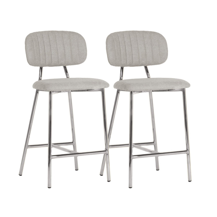 Ariana - Counter Stool With Silver Legs (Set of 2) - Gray