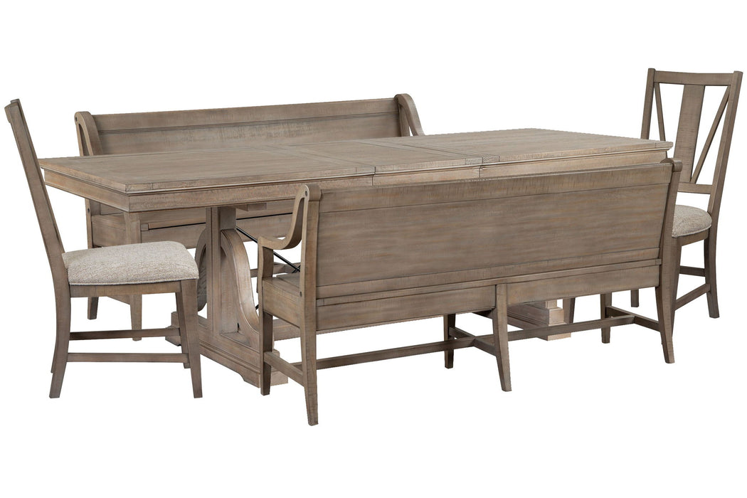 Paxton Place - Extendable Trestle Dining Table Set