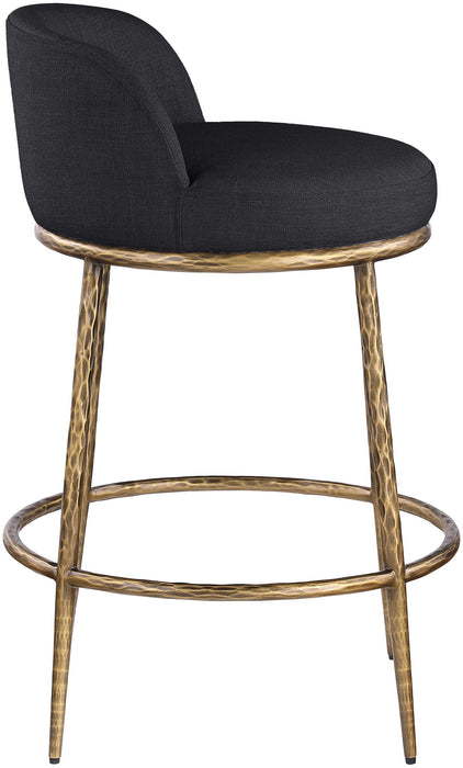 Ferro - Upholstered Counter Stool With Brushed Gold Base