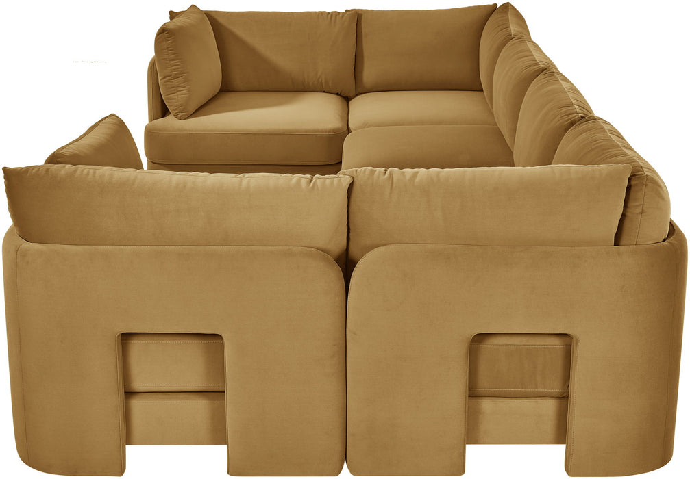 Hammond - Velvet Performance Fabric Upholstered 6 Piece U-Shaped Sectional