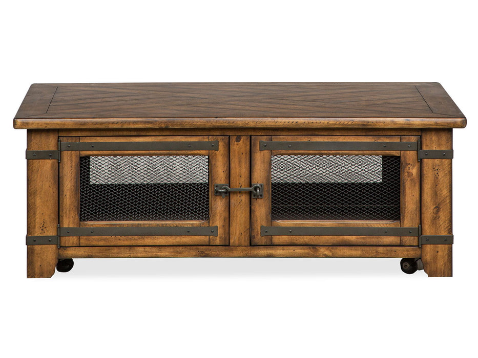 Chesterfield - Top Storage Cocktail Table With Casters - Farmhouse Timber