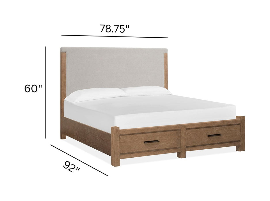 Plum Creek - Upholstered Panel Storage Bed