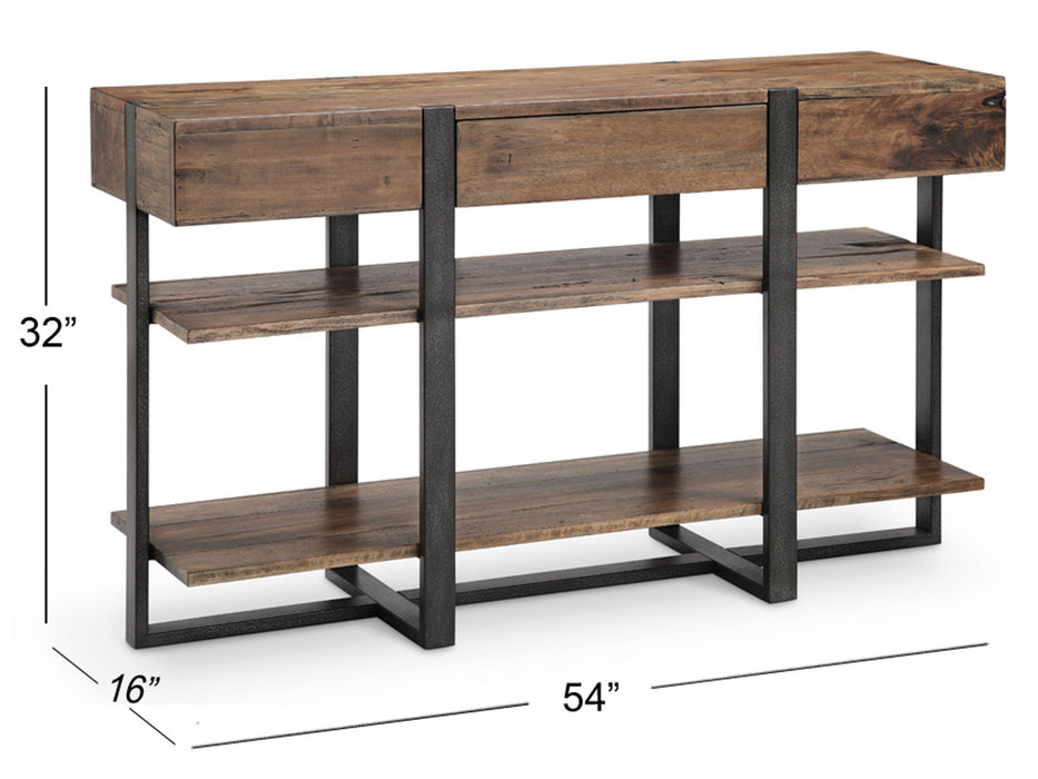 Prescott - Modern Reclaimed Wood Rectangular Sofa Table - Rustic Honey