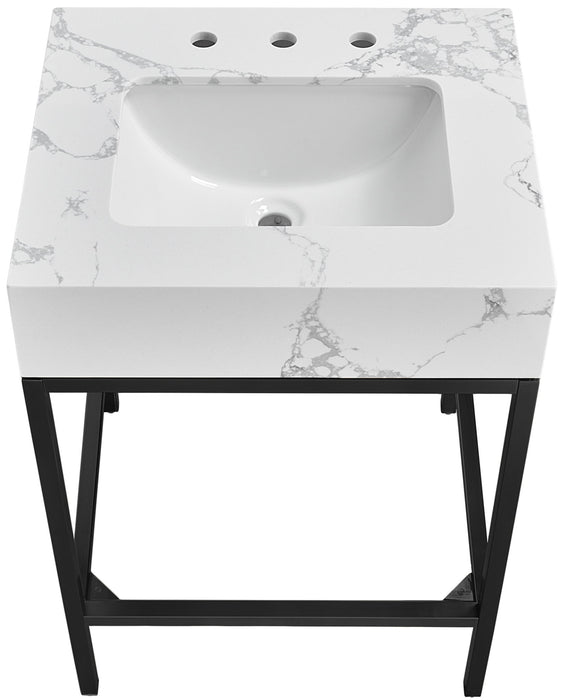Marmo - Engineered Marble Bathroom Vanity With Black Base