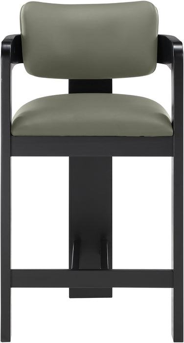 Sacha - Vegan Leather Upholstered Counter Stool With Black Base