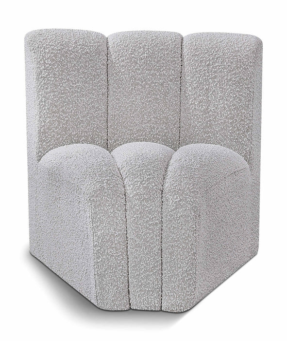 Arc - Boucle Fabric Curved Corner Chair