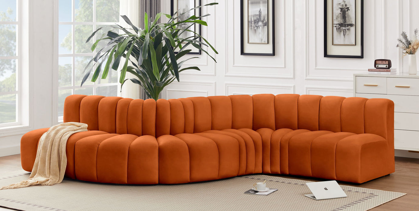 Arc - Velvet 6 Piece Curved Modular Sofa