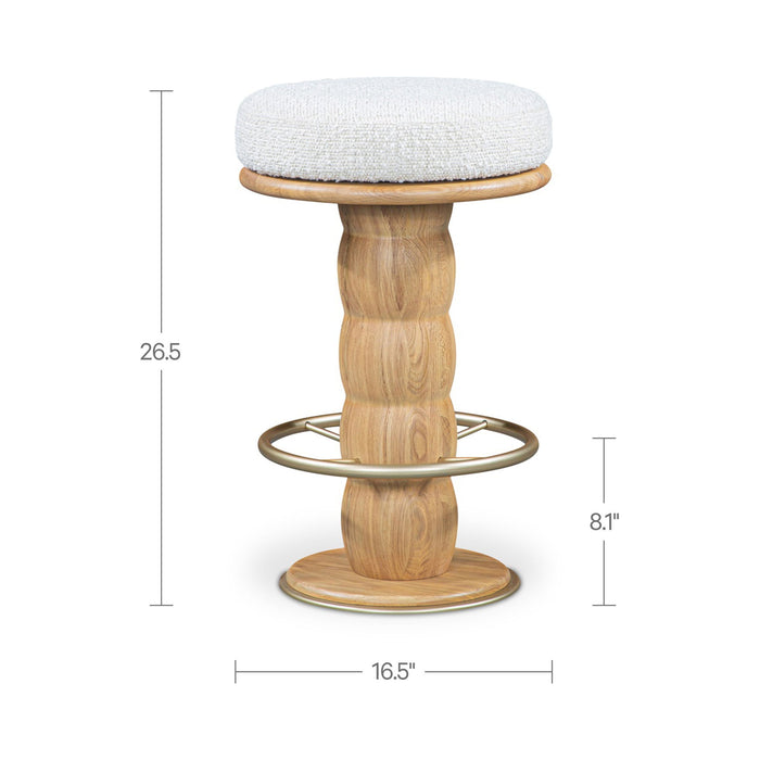 Nio - Swivel Counter Stool - White Mist / Light Brown