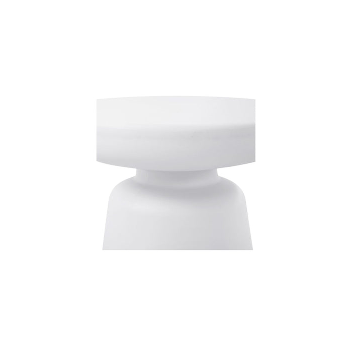 Ruth - Outdoor Side Table - White / Light Brown