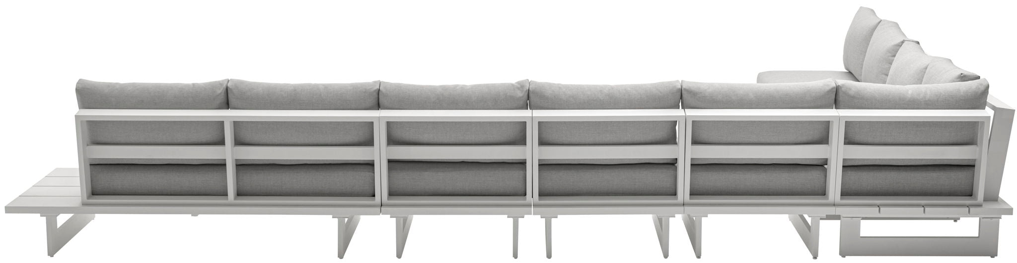 Maldives - 7 Piece Water Resistant Outdoor Patio Modular Sectional With White Base