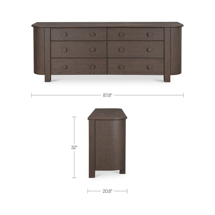 Loren - 6 Drawer Dresser - Dark Brown