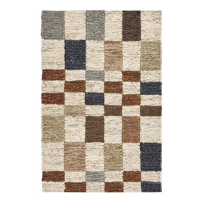 Soumak - 2' x 3' Jute Check Area Rug - Check Natural Multi