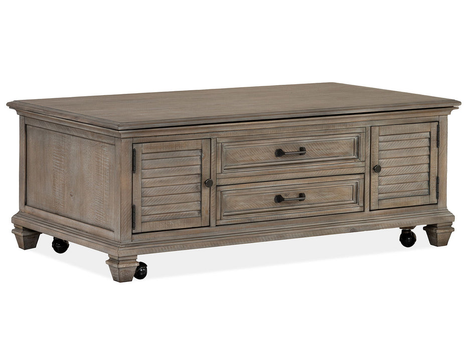 Lancaster - Lift Top Storage Cocktail Table (With Casters) - Dove Tail Gray