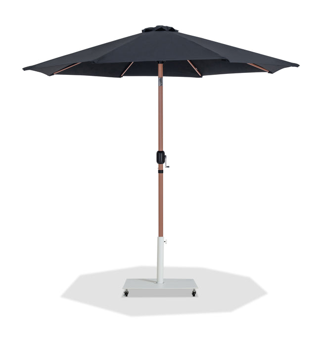 Fiji - Aluminum Patio Umbrella With Square White And Teak Base
