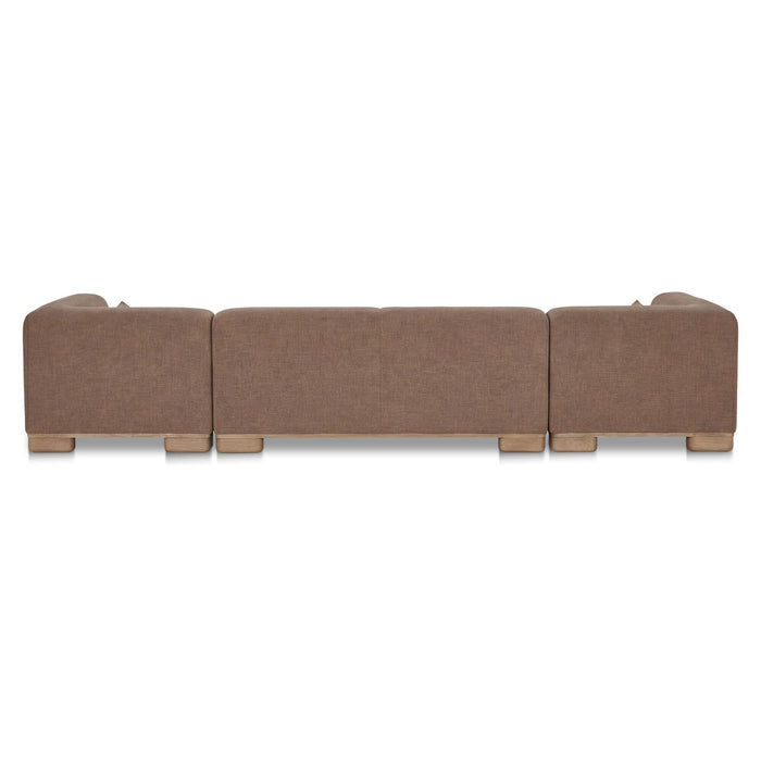 June - U Shaped Modular Sectional - Dark Brown