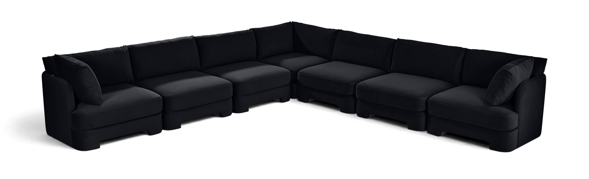 Hammond - Velvet Performance Fabric Upholstered 7 Piece Corner Sectional