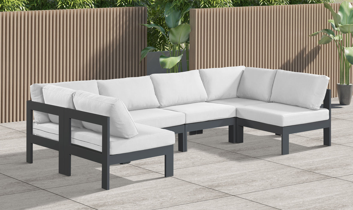 Nizuc - Outdoor Patio 6 Piece Modular Sectional With Gray Frame