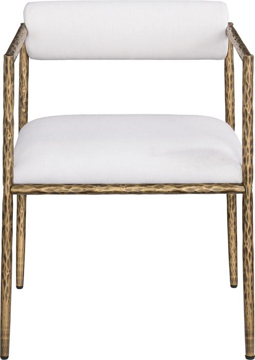 Axis - Linen Textured Cream Fabric Upholstered Dining Chair (Set of 2)