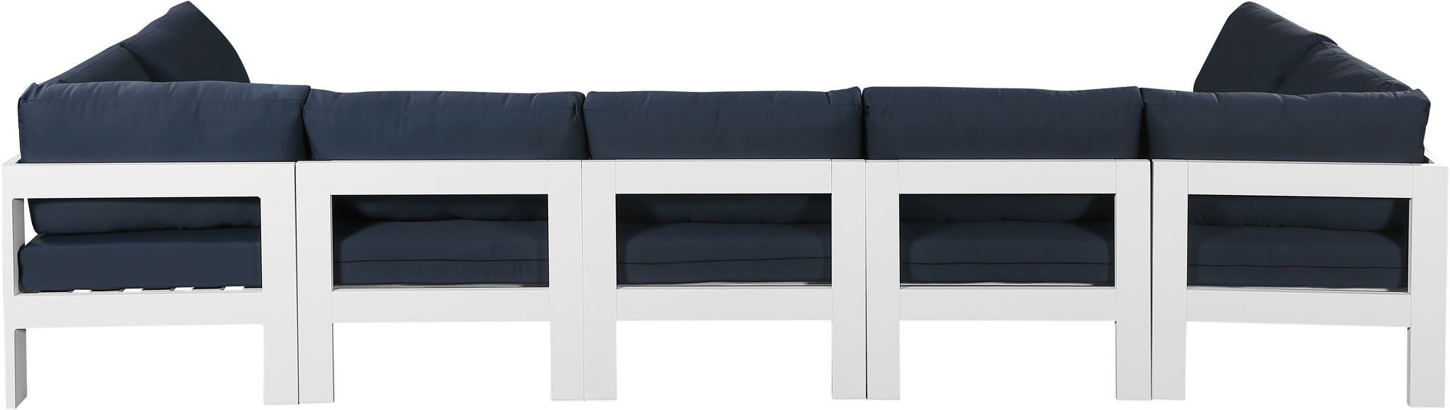 Nizuc - Outdoor Patio 7 Piece Modular Sectional With White Frame
