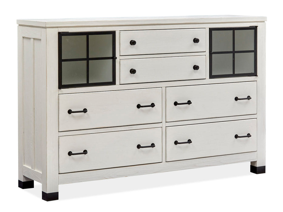 Harper Springs - Door Dresser With Shaped Mirror - Silo White