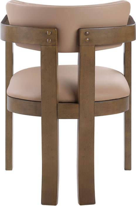 Lavrin - Vegan Leather Upholstered Dining Arm Chair (Set of 2) - Walnut Base