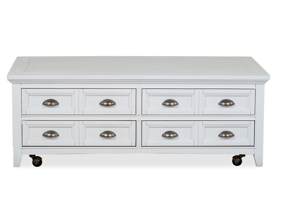 Heron Cove - Lift Top Storage Cocktail Table With Casters - Chalk White
