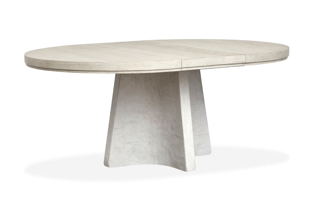 Lorelei - Extendable 54" Round Dining Table - Misty Cloud