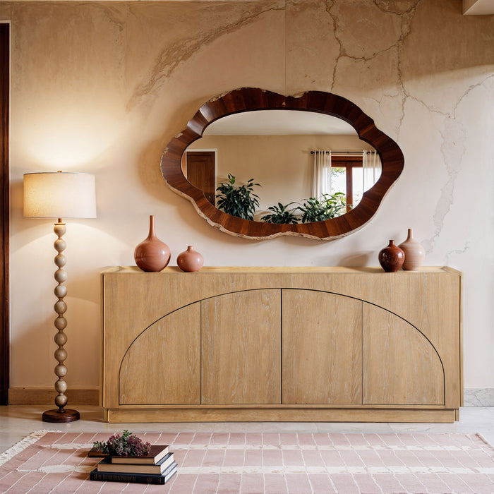 Everson - Oak Veneer And Solid Wood Sideboard/Buffet - Natural