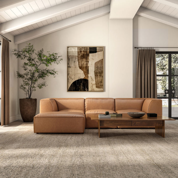 Form - Classic L Modular Leather Sectional - Light Brown