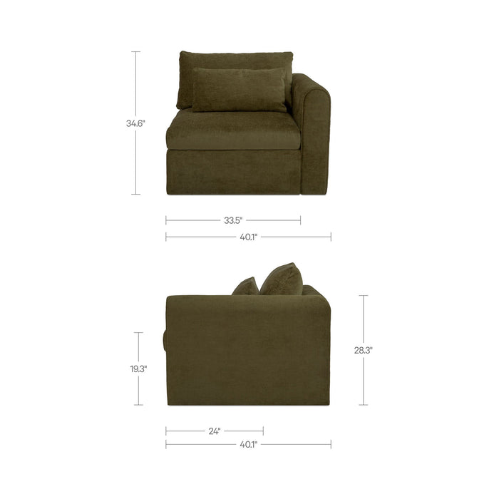 Swift - Right Arm Facing Chair - Dark Green