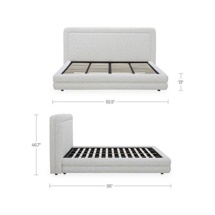 Tory - King Bed Pebble - Pebble