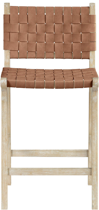 Entwine - Vegan Leather Upholstered Counter Stool - Painted Natural