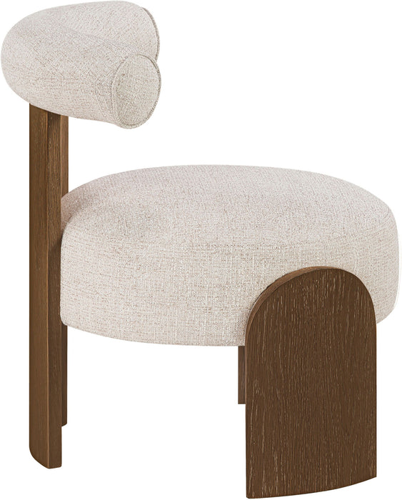 Calder - Linen Textured Fabric Upholstered Accent Chair - Painted Brown Base