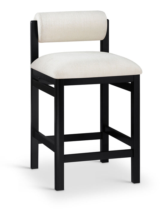 Roundhill - Fabric Counter Stool - Black Frame
