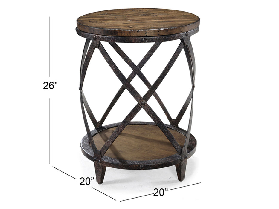 Pinebrook - Round Accent Table - Distressed Natural Pine
