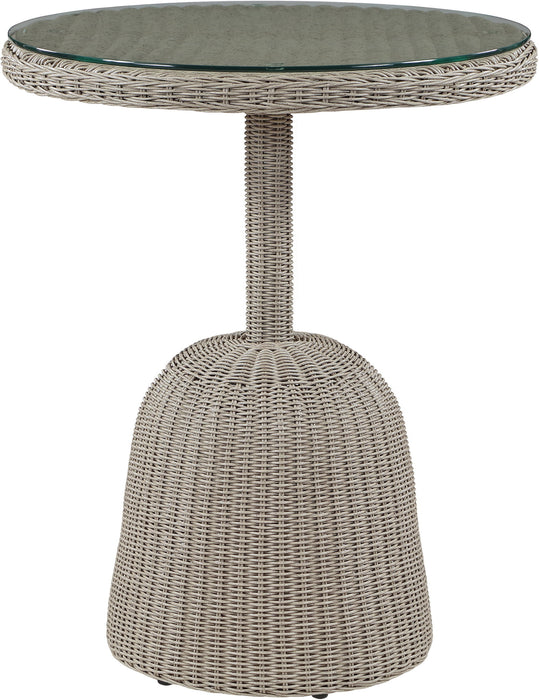 Seacrest - Tempered Glass Top And Wicker Outdoor Patio Counter Height Table