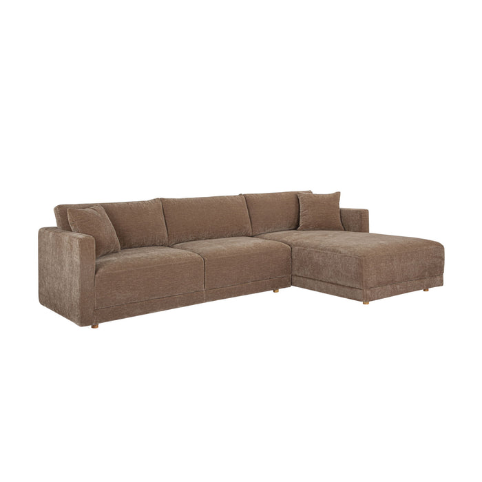 Bryn - Sectional Camel Right Stationary Sofa - Light Brown