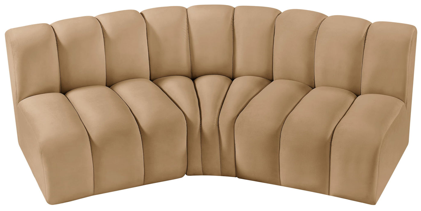 Arc - Velvet 3 Piece Modular Corner Sofa